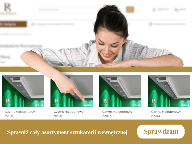 Wewnętrzna sztukateria grafika