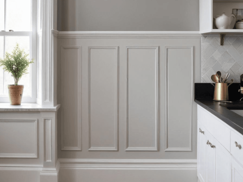 Sztukateria na ścianie w kuchni 